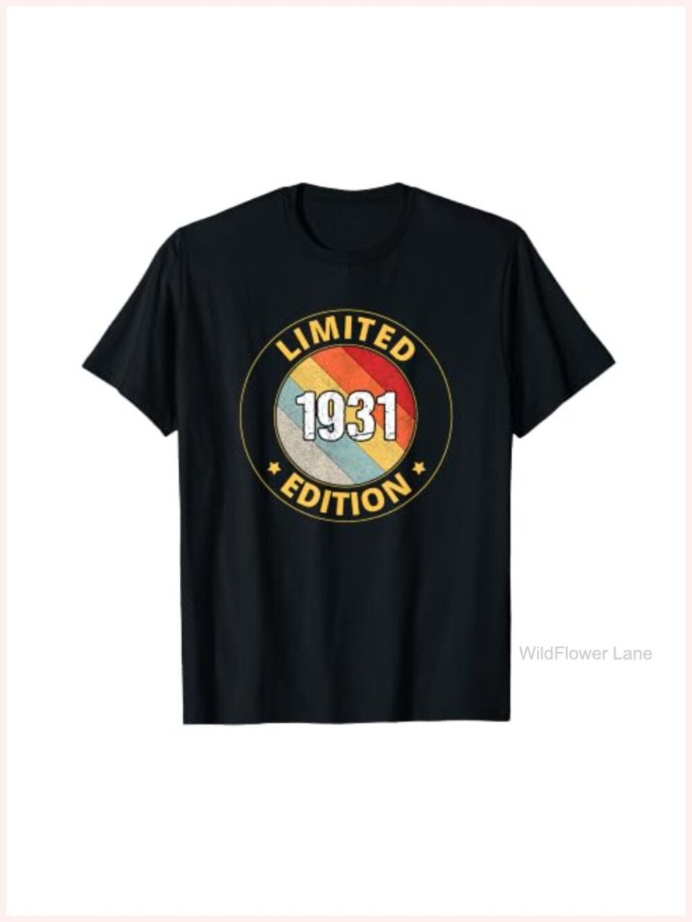 1931 Birthday T-Shirt Classic Fit Double-Needle Hem Novelty Tee